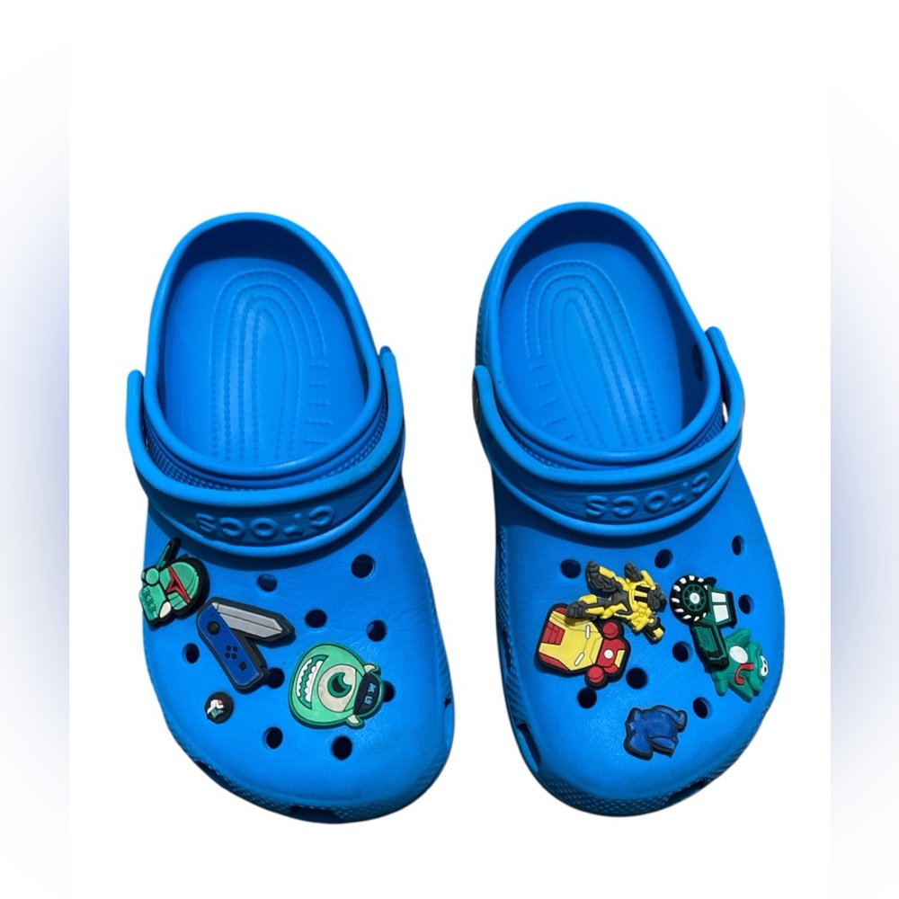 Crocs Boys Classic Blue Round Toe Slip On Clog Shoes Size 1